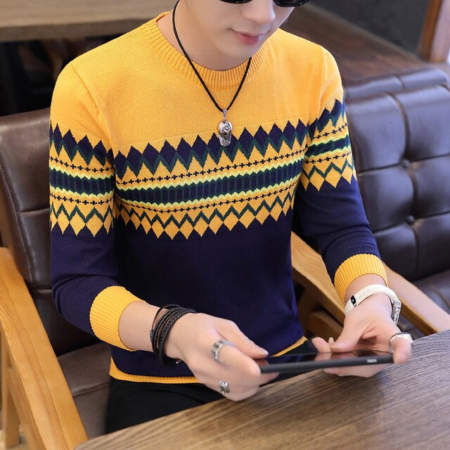 Men Striped Sweaters