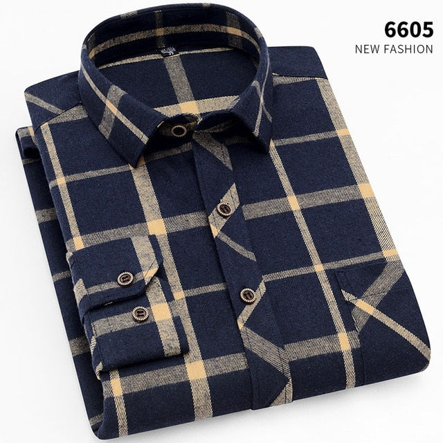 Men Long Sleeve Shirt Cotton Soft fit