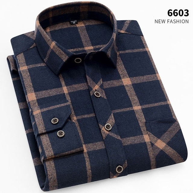 Men Long Sleeve Shirt Cotton Soft fit