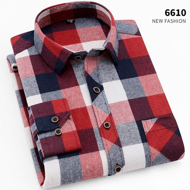 Men Long Sleeve Shirt Cotton Soft fit