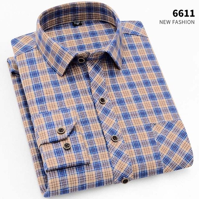 Men Long Sleeve Shirt Cotton Soft fit