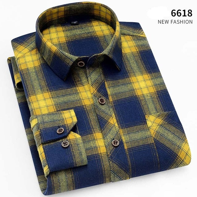 Men Long Sleeve Shirt Cotton Soft fit