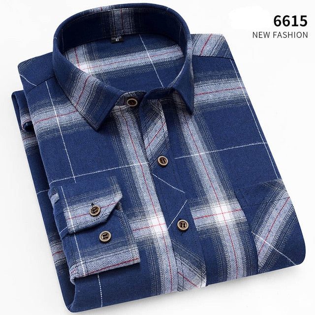 Men Long Sleeve Shirt Cotton Soft fit