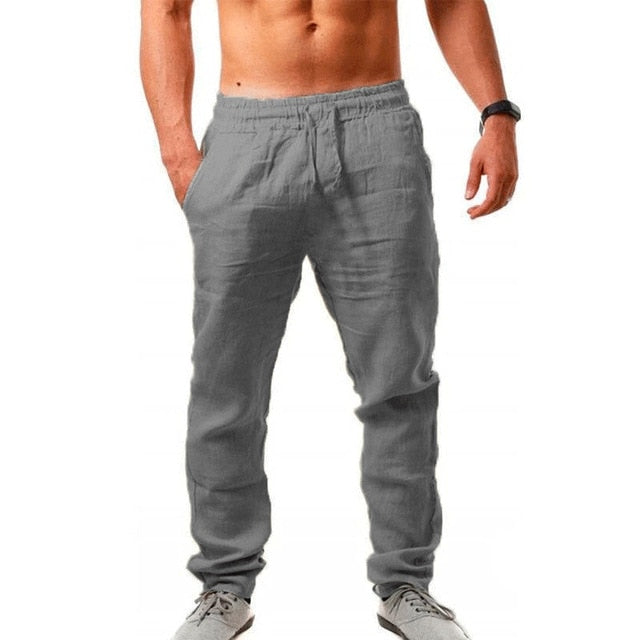 Men Summer Breathable Cotton Trousers