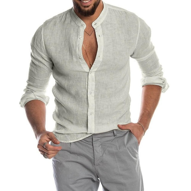 Men Cotton Linen Shirt