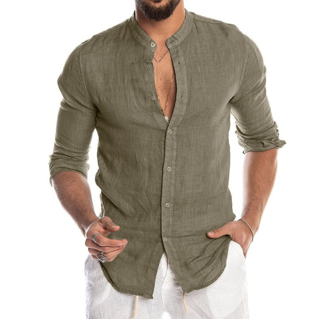 Men Cotton Linen Shirt