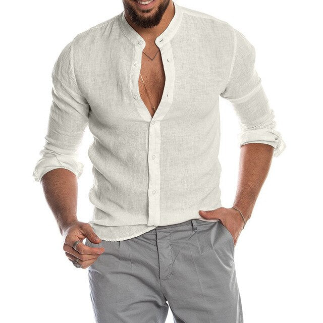 Men Cotton Linen Shirt