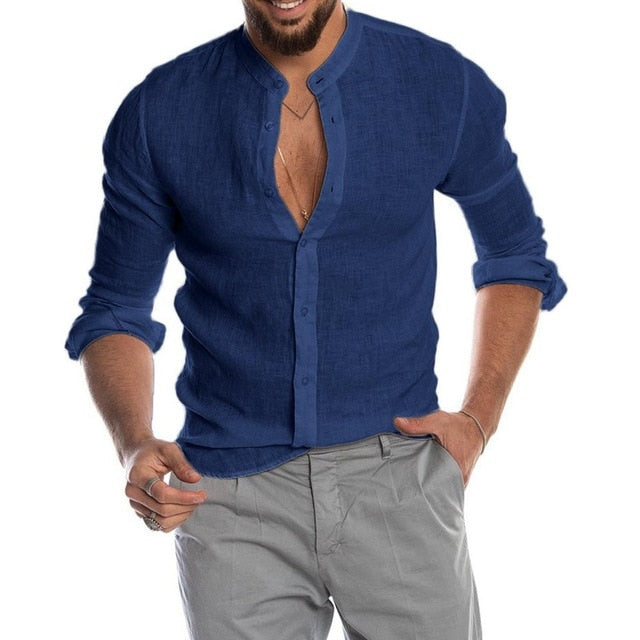 Men Cotton Linen Shirt
