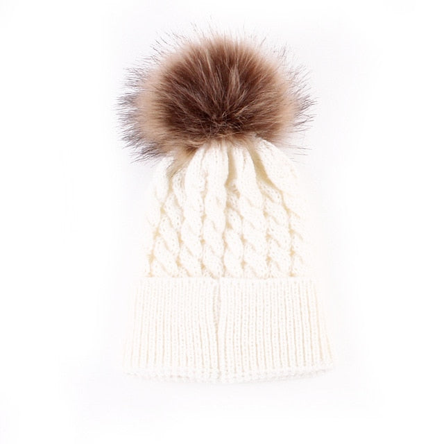 Infant Boy Girl Mom Winter Knit Warm Soft Beanie