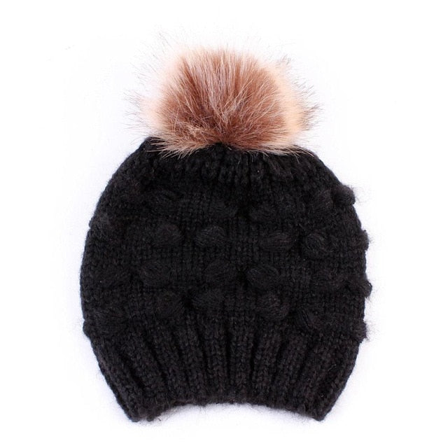 Infant Boy Girl Mom Winter Knit Warm Soft Beanie