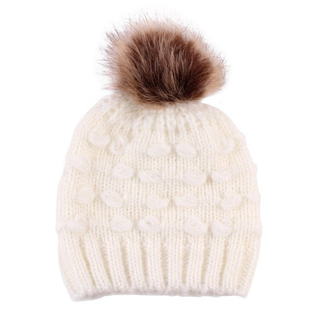 Infant Boy Girl Mom Winter Knit Warm Soft Beanie
