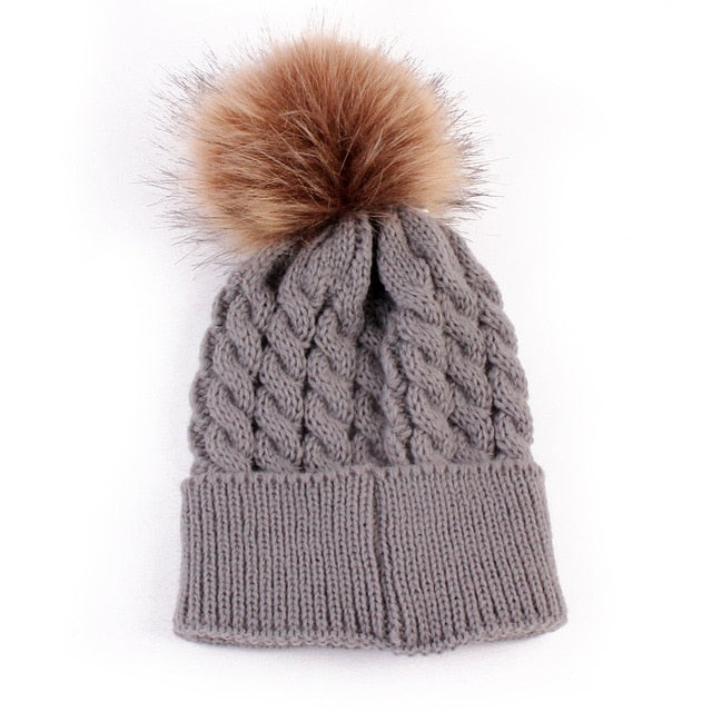 Infant Boy Girl Mom Winter Knit Warm Soft Beanie