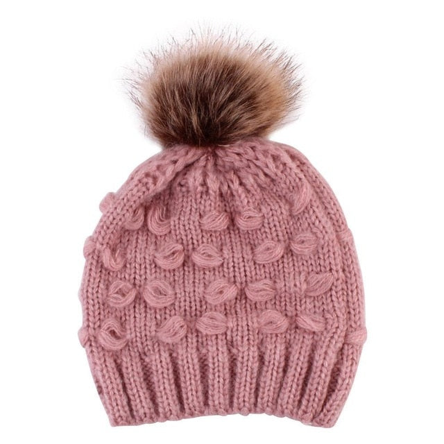 Infant Boy Girl Mom Winter Knit Warm Soft Beanie