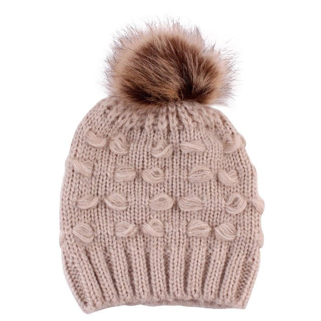 Infant Boy Girl Mom Winter Knit Warm Soft Beanie