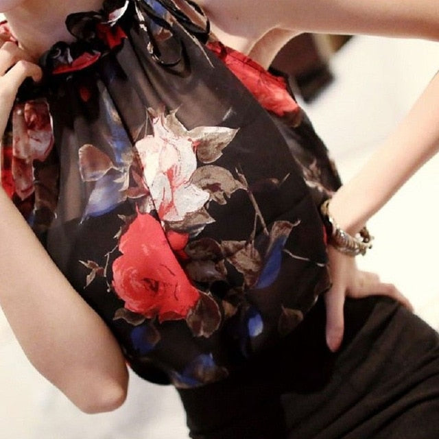 Floral Chiffon Summer Women Blouse