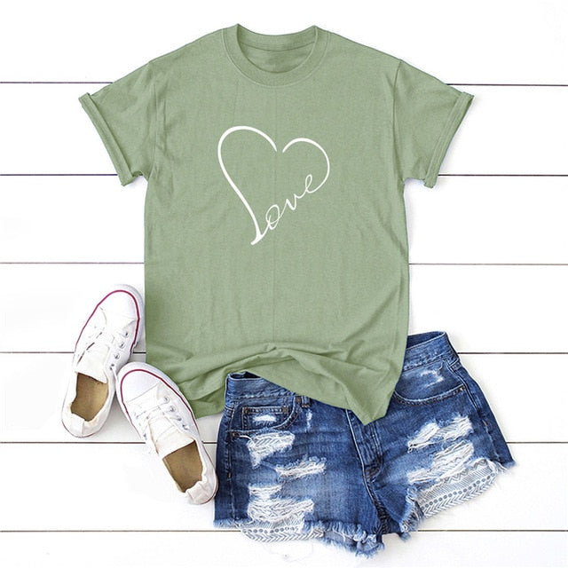 Love Heart Women T-Shirts