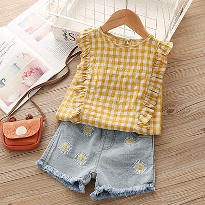 Girls T-shirt+ Jeans Clothing Set