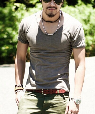 Men's T-Shirt Fashion Slim Fit Cotton