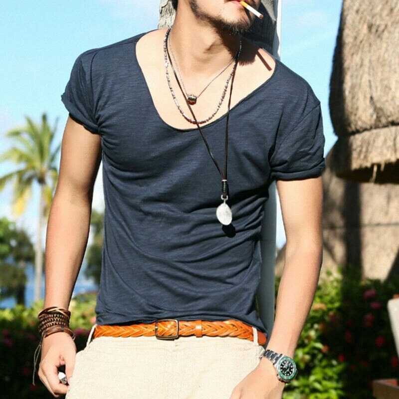 Men's T-Shirt Fashion Slim Fit Cotton