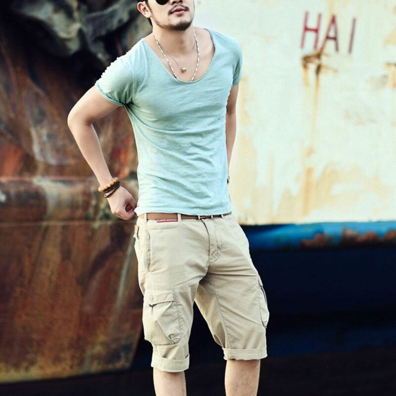 Men's T-Shirt Fashion Slim Fit Cotton