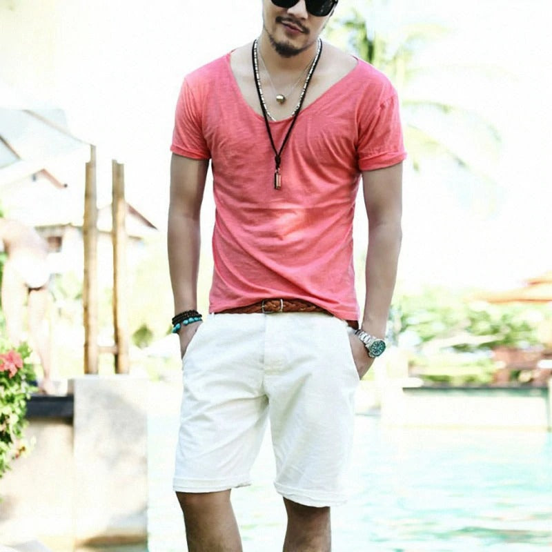 Men's T-Shirt Fashion Slim Fit Cotton