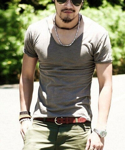 Men's T-Shirt Fashion Slim Fit Cotton