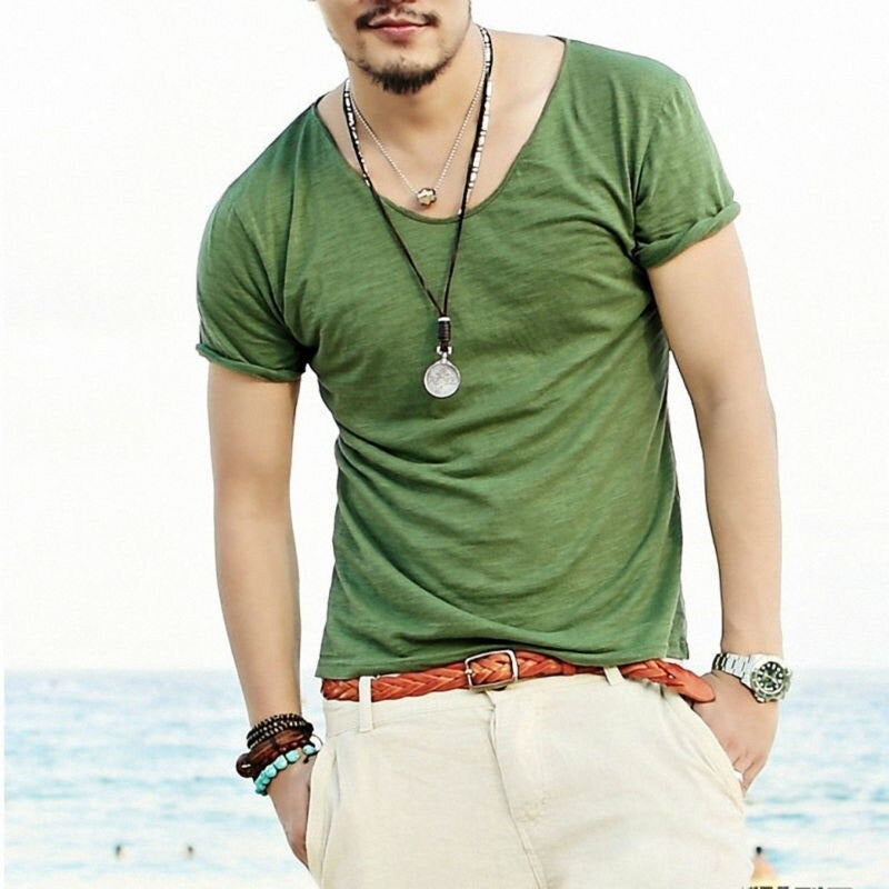 Men's T-Shirt Fashion Slim Fit Cotton