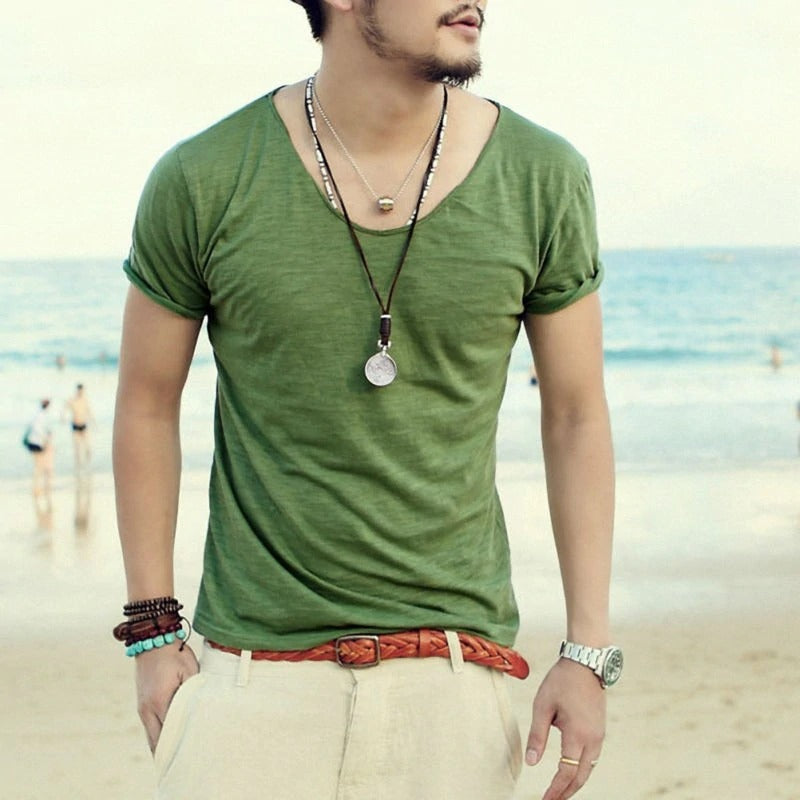 Men's T-Shirt Fashion Slim Fit Cotton