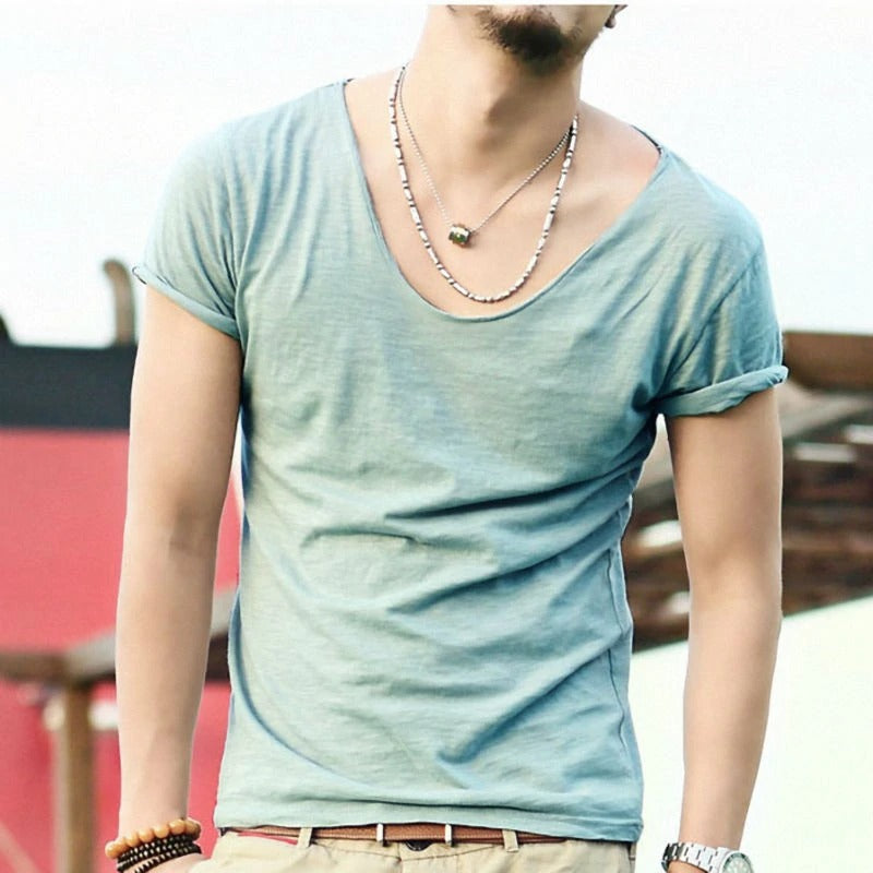 Men's T-Shirt Fashion Slim Fit Cotton