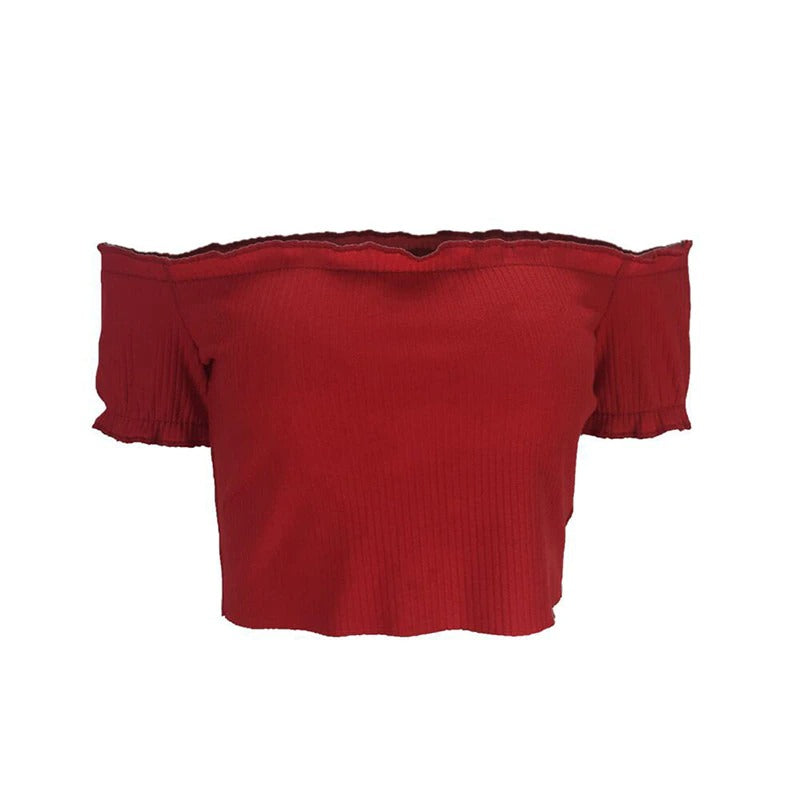 Fashion Slim Off Shoulder Top