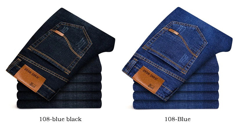 Men Black Jeans Elastic Slim