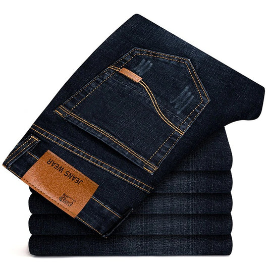 Men Black Jeans Elastic Slim
