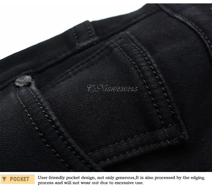 Classic Black Jeans Denim Slim Fit