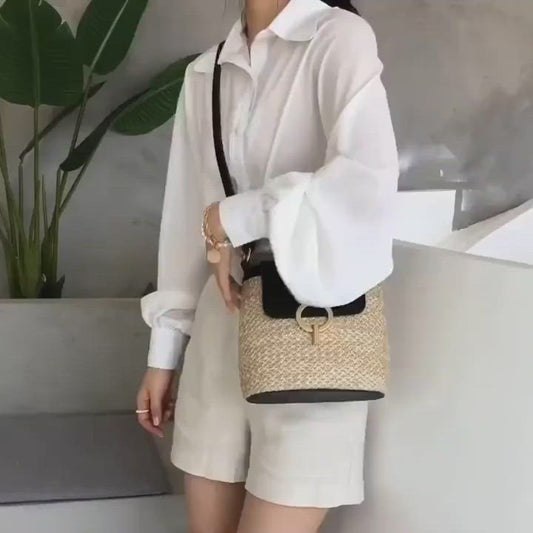 Hand Shoulder Bag Straw