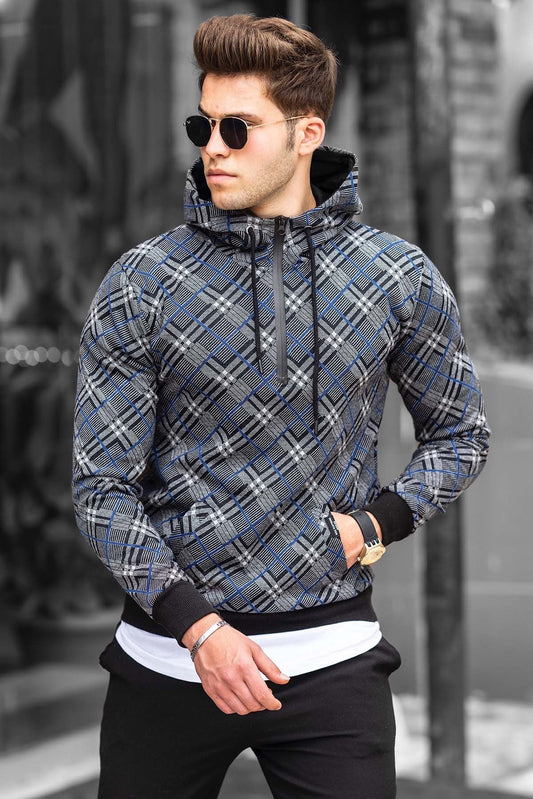 Saks Patterned Zipper Hoodie