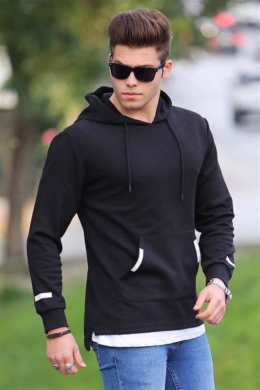 Basic Black Hooded Sweatshirt 4160