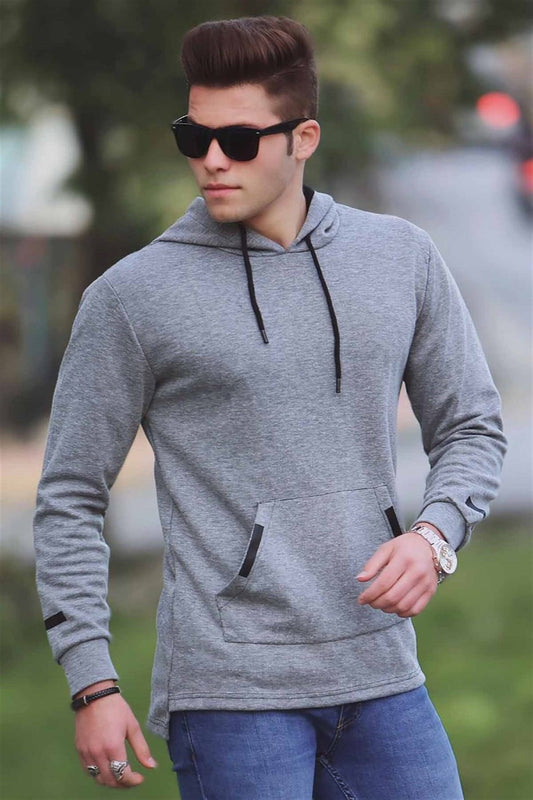 Basic Grey Hooded Sweatshirt 4160