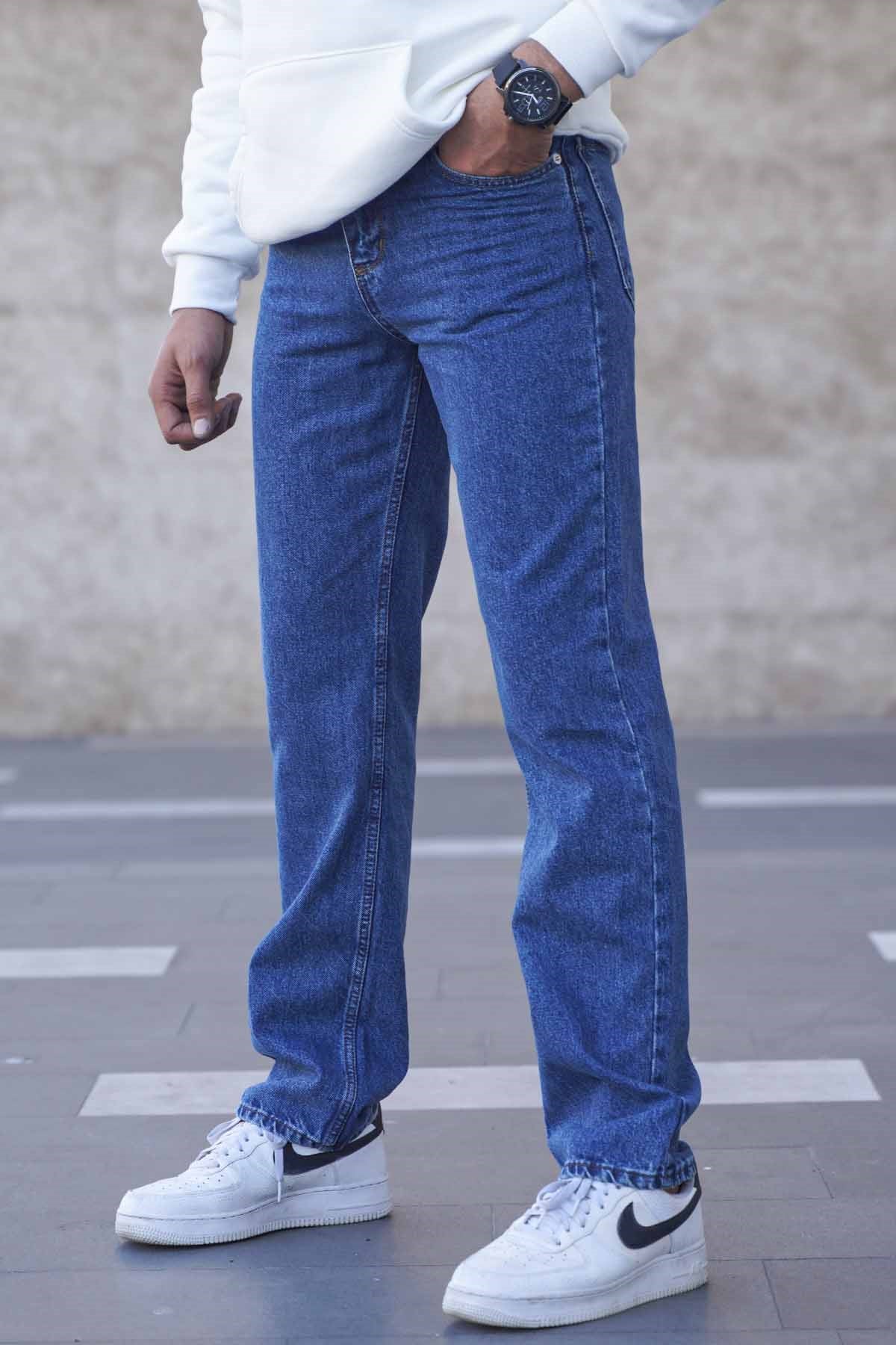 Blue Straight Fit Men's Jeans 6312 - Made in TURKEY