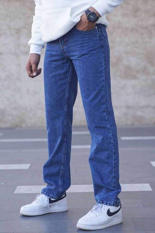 Blue Straight Fit Men's Jeans 6312 - Made in TURKEY