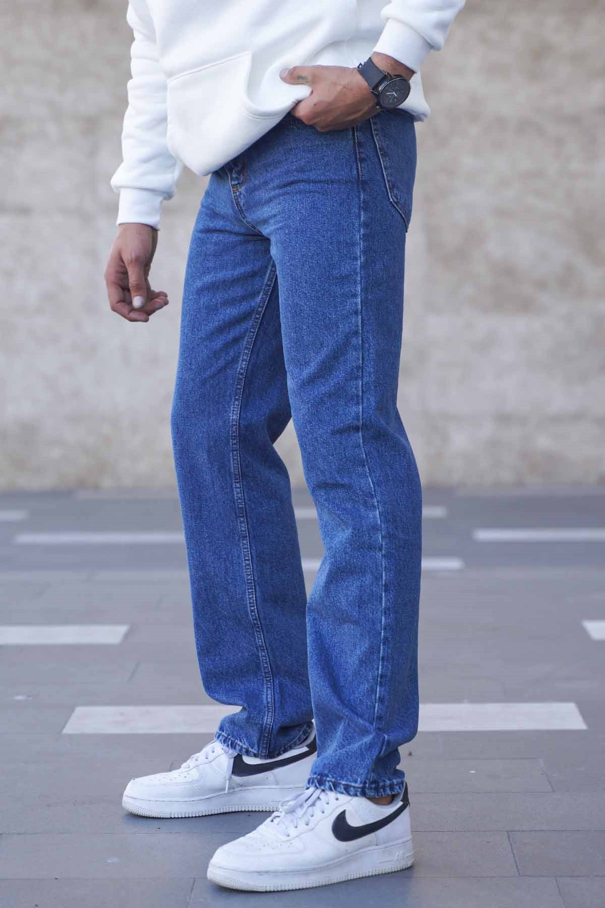 Blue Straight Fit Men's Jeans 6312 - Made in TURKEY