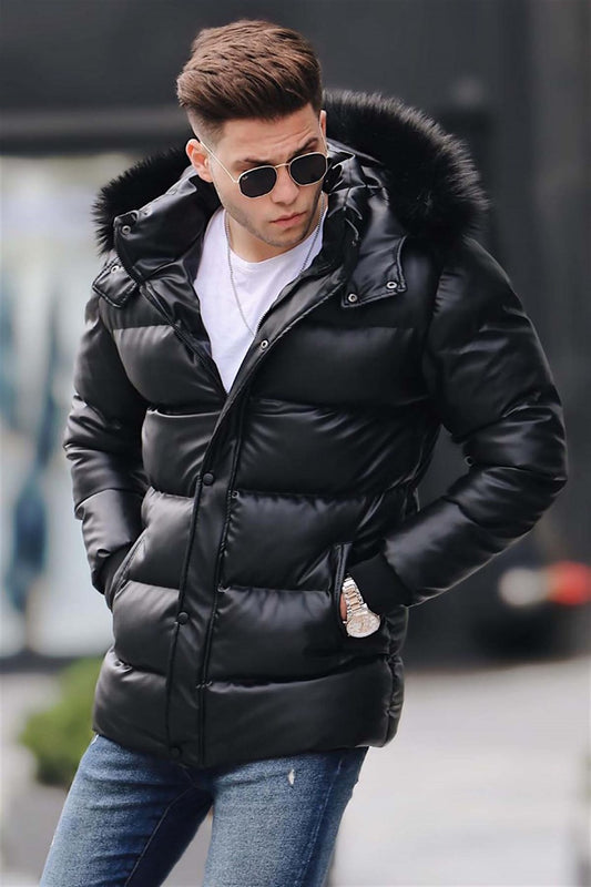Black Men's Inflatable Coat 9052