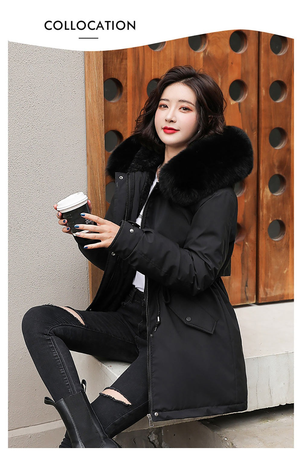 Cotton Thicken Warm Autumn Winter Casual Long Parka Hooded Coat