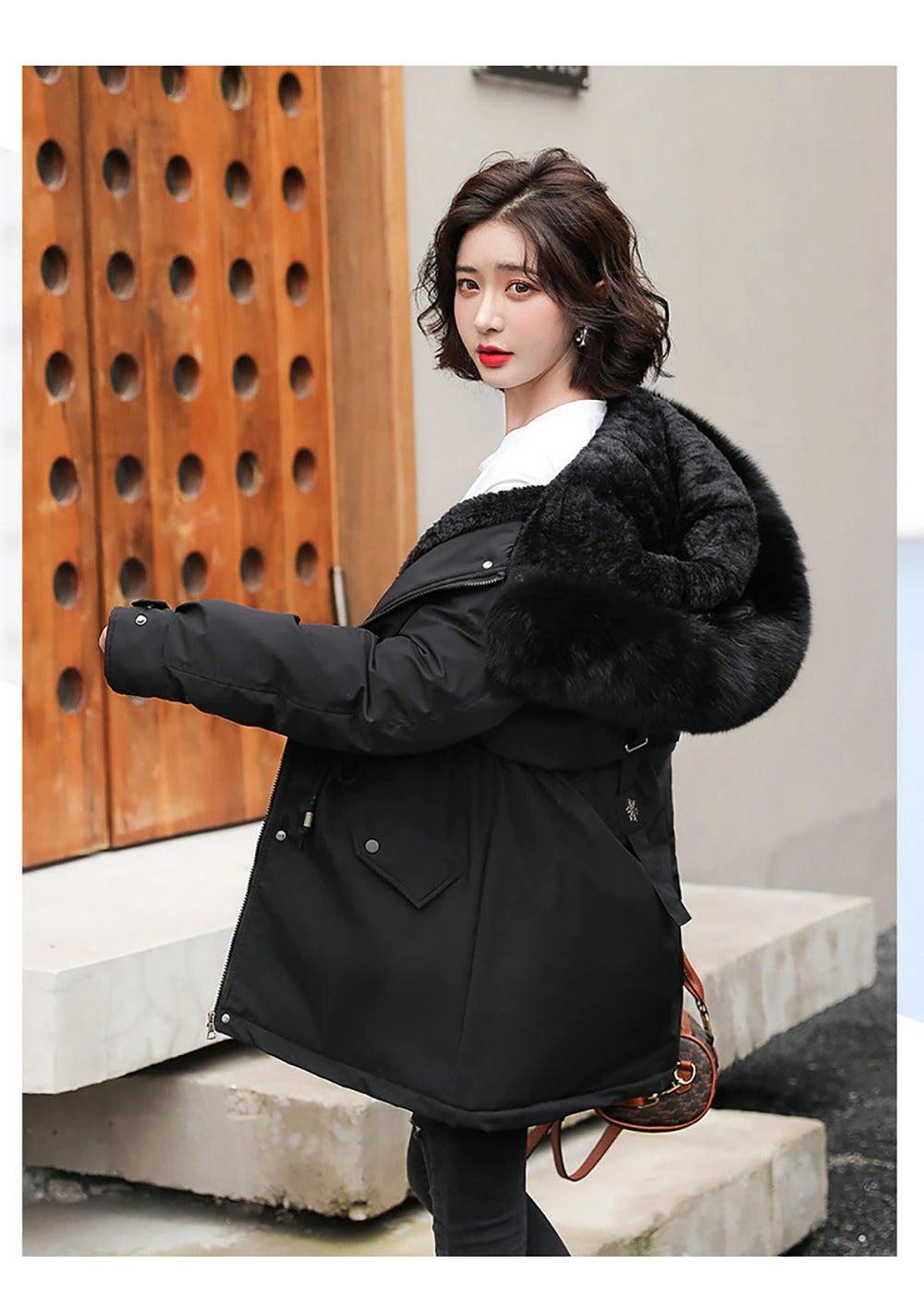 Cotton Thicken Warm Autumn Winter Casual Long Parka Hooded Coat