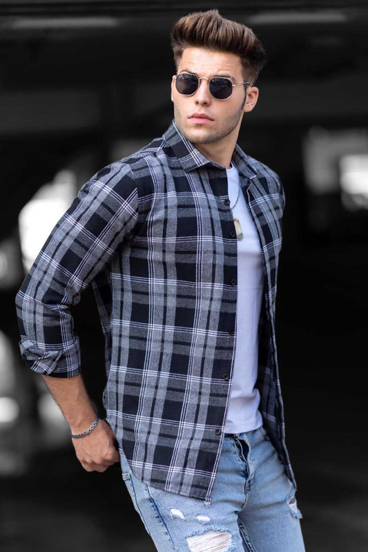 Gray Checkered Shirt - Made in Turkey