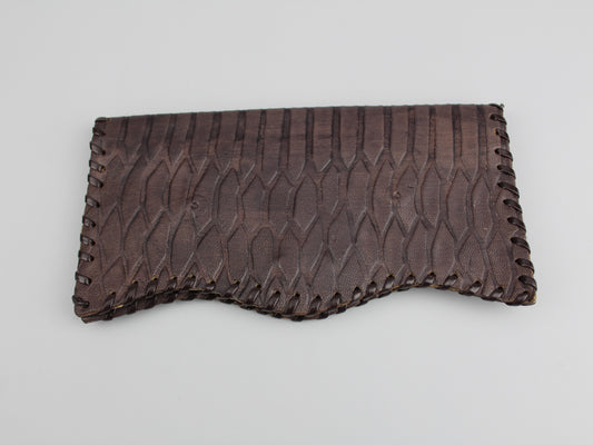 Women Purse - Dark Brown Slim Leather Purse - Handmade