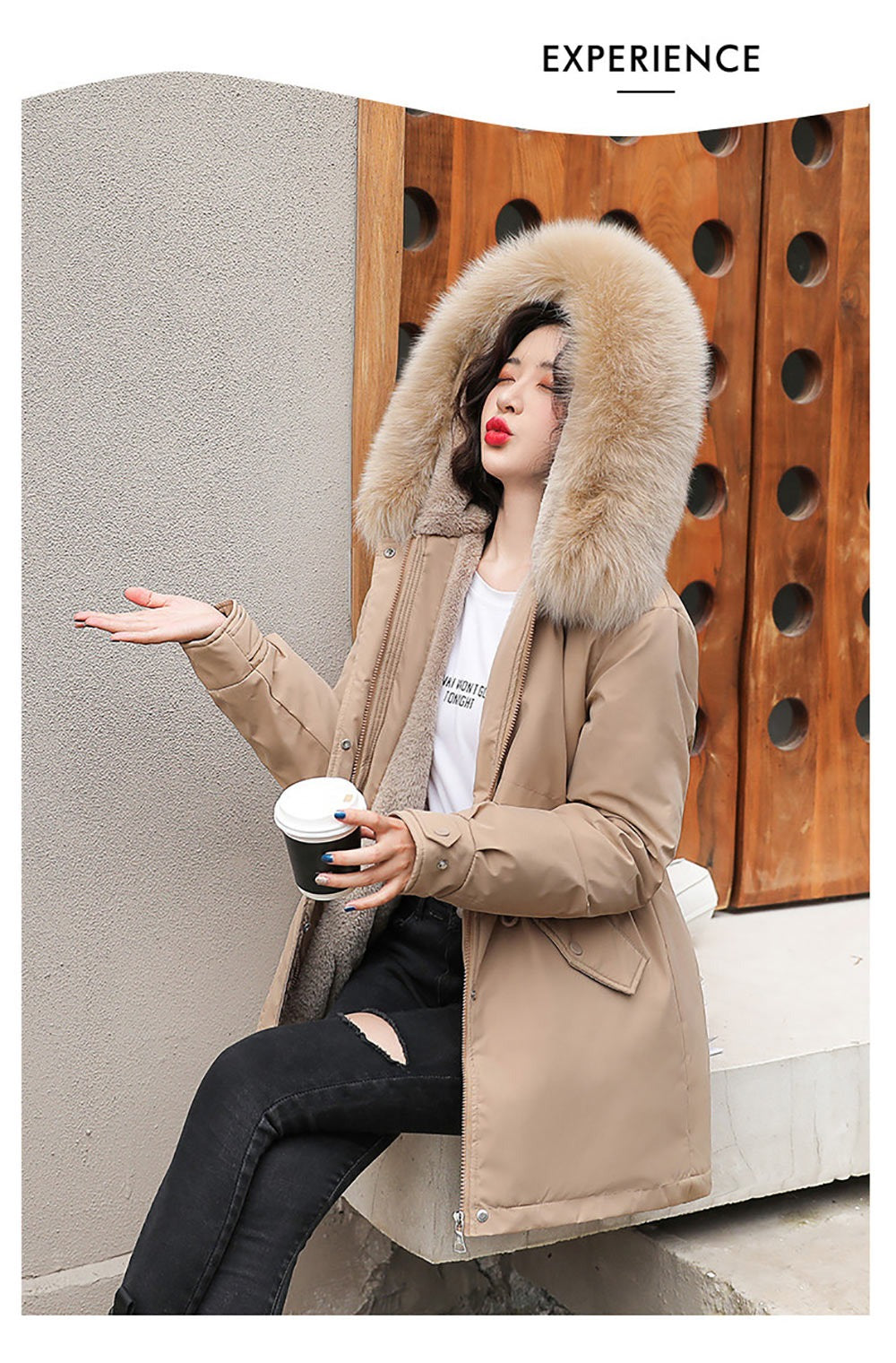 Cotton Thicken Warm Autumn Winter Casual Long Parka Hooded Coat