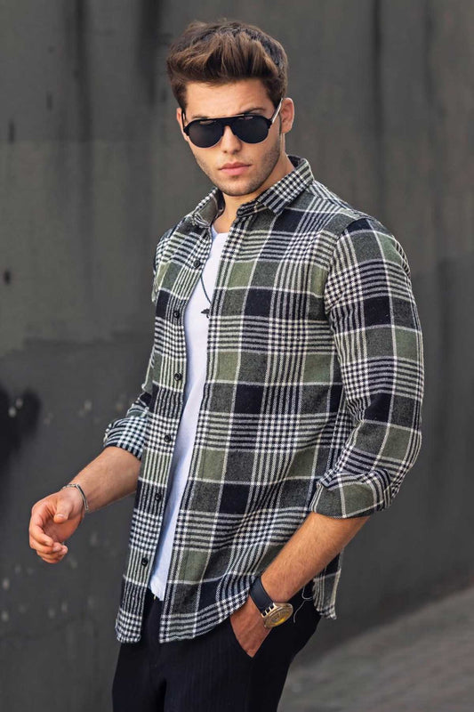 Khaki Checked Shirt - Made in Turkey