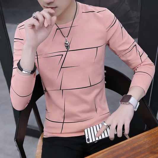 Men Long Sleeve T-shirt Stripe