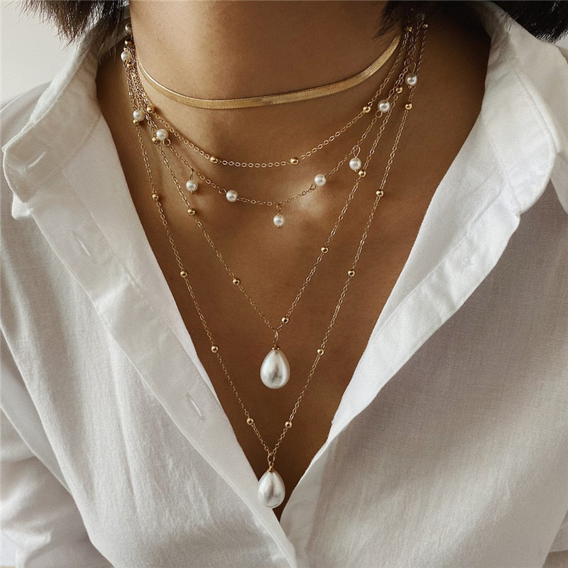 Multi Layer Long Necklace Women