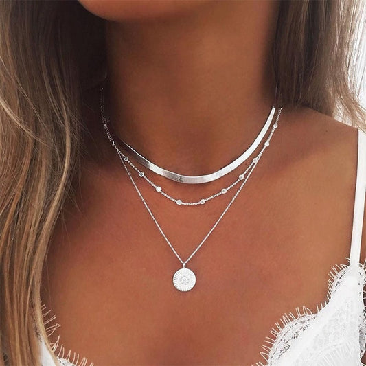 Multi Layer Long Necklace Women